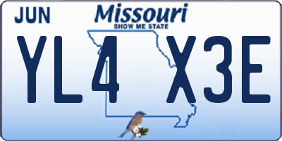 MO license plate YL4X3E