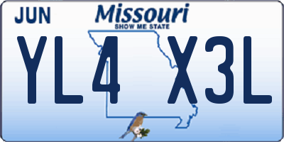 MO license plate YL4X3L