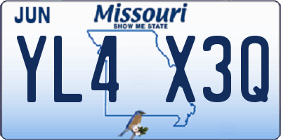 MO license plate YL4X3Q