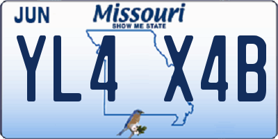 MO license plate YL4X4B