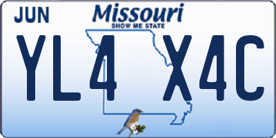 MO license plate YL4X4C