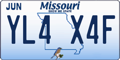 MO license plate YL4X4F