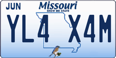 MO license plate YL4X4M