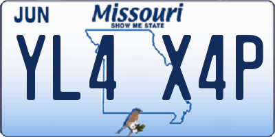 MO license plate YL4X4P