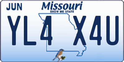 MO license plate YL4X4U