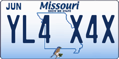MO license plate YL4X4X