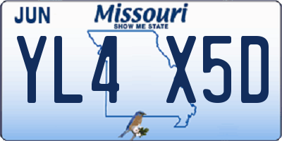 MO license plate YL4X5D