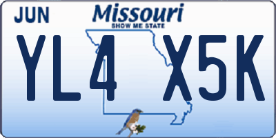 MO license plate YL4X5K