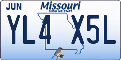 MO license plate YL4X5L