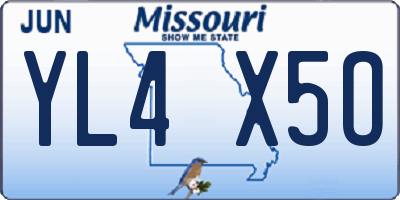 MO license plate YL4X5O