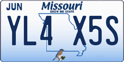 MO license plate YL4X5S