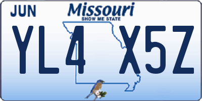 MO license plate YL4X5Z