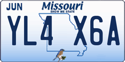MO license plate YL4X6A