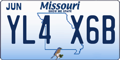 MO license plate YL4X6B