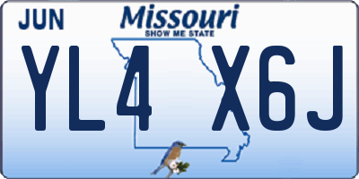 MO license plate YL4X6J