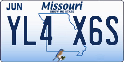 MO license plate YL4X6S