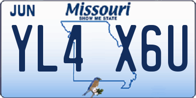 MO license plate YL4X6U