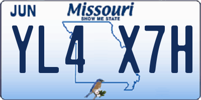 MO license plate YL4X7H