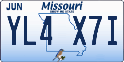 MO license plate YL4X7I