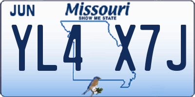 MO license plate YL4X7J