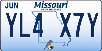 MO license plate YL4X7Y