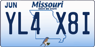 MO license plate YL4X8I
