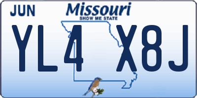 MO license plate YL4X8J