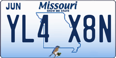 MO license plate YL4X8N