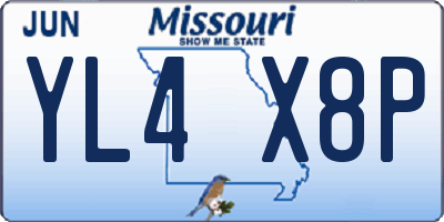 MO license plate YL4X8P
