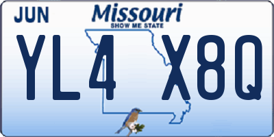 MO license plate YL4X8Q