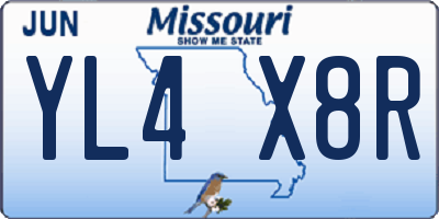 MO license plate YL4X8R