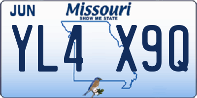 MO license plate YL4X9Q
