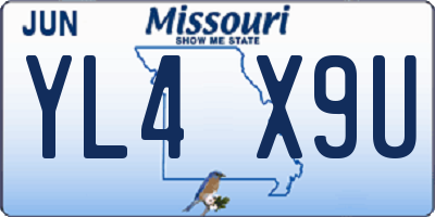 MO license plate YL4X9U