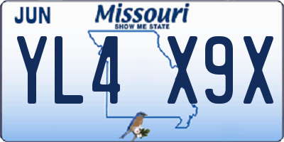 MO license plate YL4X9X