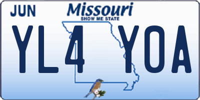 MO license plate YL4Y0A