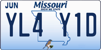MO license plate YL4Y1D