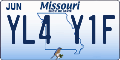 MO license plate YL4Y1F