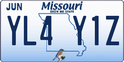 MO license plate YL4Y1Z