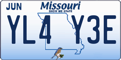 MO license plate YL4Y3E