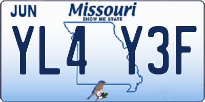 MO license plate YL4Y3F