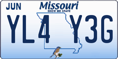 MO license plate YL4Y3G