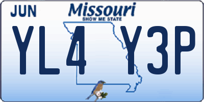 MO license plate YL4Y3P