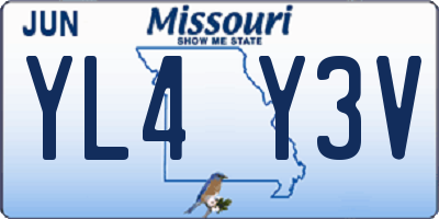 MO license plate YL4Y3V