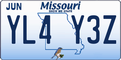 MO license plate YL4Y3Z
