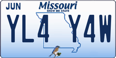 MO license plate YL4Y4W