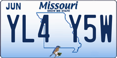 MO license plate YL4Y5W
