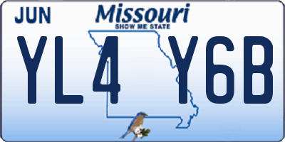 MO license plate YL4Y6B