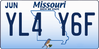 MO license plate YL4Y6F