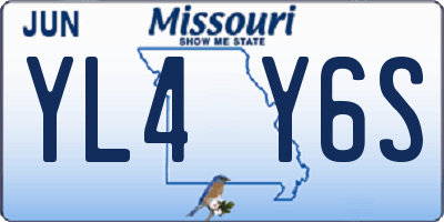 MO license plate YL4Y6S