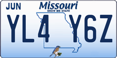 MO license plate YL4Y6Z